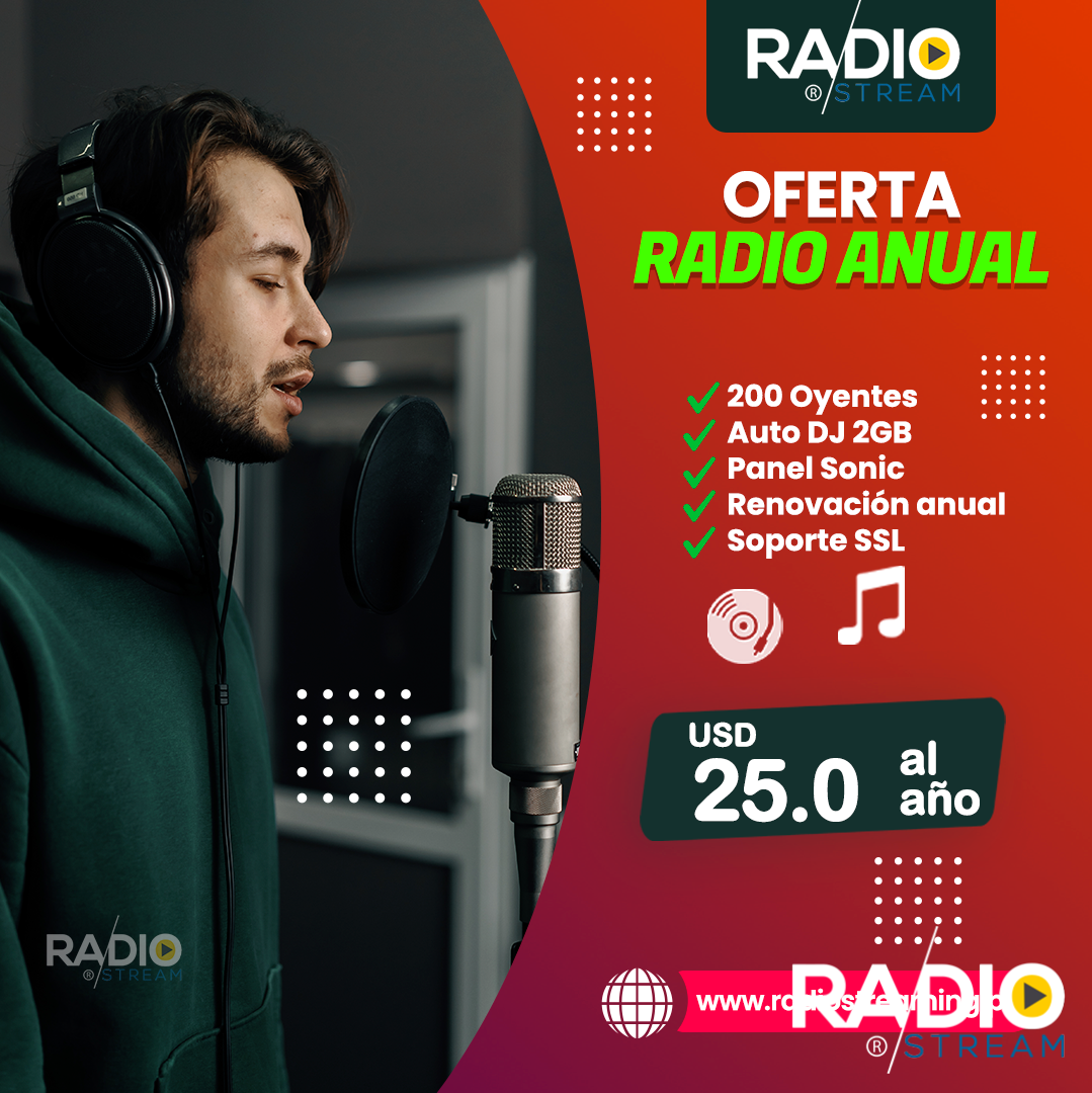 Radio Stream servicio de radio streaming oferta pago al año